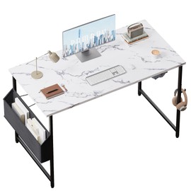 Pamray 47 Inch Computer Desk for Small Spaces with Storage Bag, Home Office Work Desk with Headphone Hook, Small Office Desk Study Writing Table