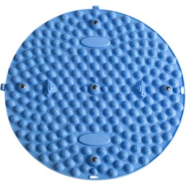 足ツボマット JGIIPOY 指圧ボード 足裏マッサージ 足ツボ押し フットマッサージャーマット 指圧板 円形 35CM 家庭用 人間工学指圧パッド 足ツボ マット 疲労軽減 足つぼ 指圧マット 足踏みマット (ブルー)