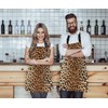 Moslion Leopard Pattern Apron, Adjustable Neck Bib Apron for Men
