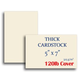 Thick & Heavy Cardstock - 120lb Cover - 5" x 7" Natural Cream - 325gsm 15pt Thick Paper - Index, Flash & Post Card Stock (40 Pack)