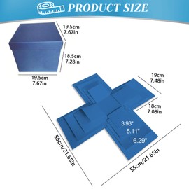Pasdrucn DIY Explosion Gift Box, 5 Layer Snack Explosion Box, Scrapbooking Box, Creative Explosion Box for Gift, Anniversary, Birthday, Valentine's Day and Wedding (Blue)