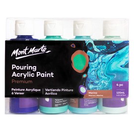 Mont Marte 4-Piece Acrylic Paint Pouring Set (4 x 120 ml)