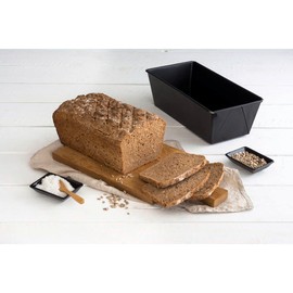 Zenker 6518 Brotbackform ausziehbar (28 - 40 cmx16cm), Kastenform, für saftige Brote und Kuchen, verstellbar & beschichtet, eckige Königskuchenform, Schwarz