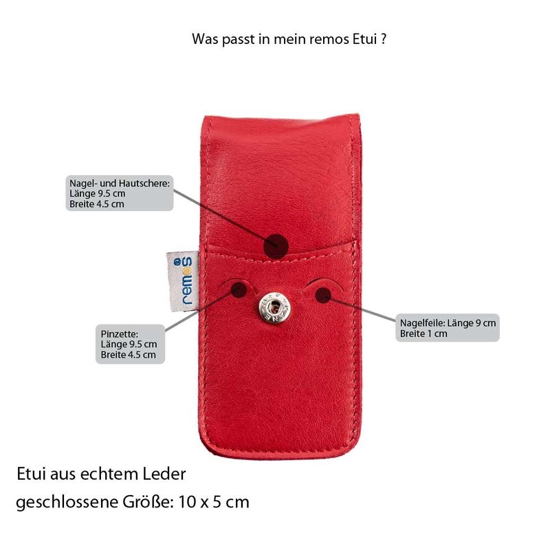 Remos Nail Case Empty Genuine Leather for Equipping with 3