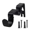 3 Pcs Double Curtain Pole Bracket, Curtain Rod Brackets Set,