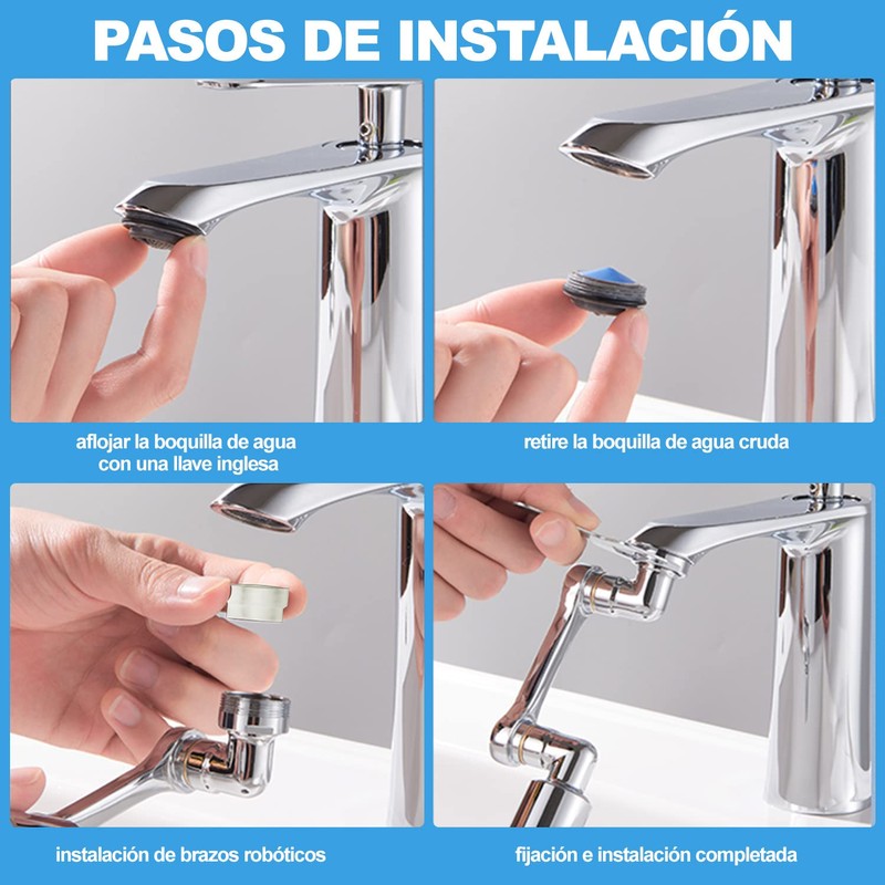 Aireador Extensor De Grifo Giratorio De 1080° Aeradores de Fregaderos