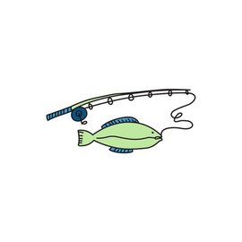 CafePress Fish On A Rod 10" Wall Clock for Livingroom, Kitchen, or Office