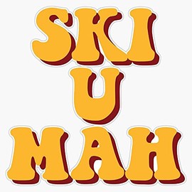 Ski U Mah Retro Bumper Sticker Window Vinyl Decal 5"