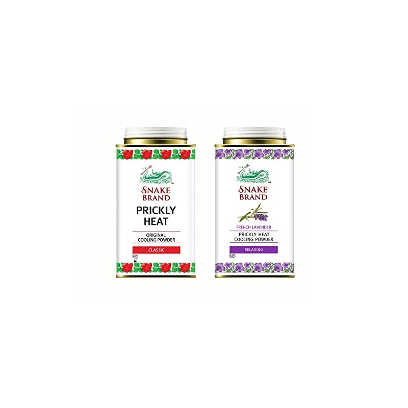 SNAKE BRAND Prickly Heat Cooling Body Powder 140g Twin Pack