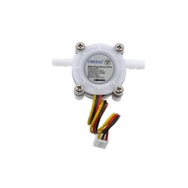 GREDIA 1/4" Water Flow Sensor Food-Grade Switch Hall Effect Flowmeter Fluid Meter Counter Connect Hosepipe 0.3-6L/min