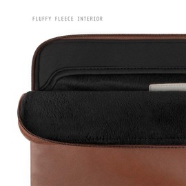 Comfyable Funda para Laptop 13-14 Pulgadas Compatible con MacBook Pro y MacBook Air de 13 Pulgadas M1 M2 M3 2024-2016, Funda para Portátil de Piel Sintética, Marrón