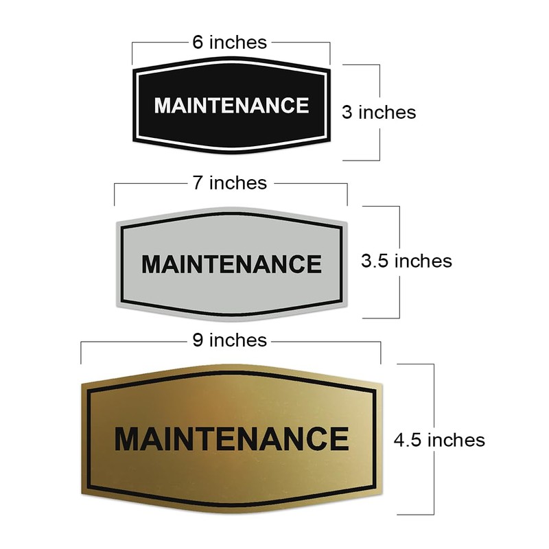 Fancy Maintenance Room Sign (Brushed Silver) - Large
