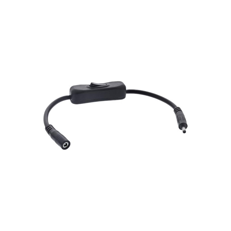 InLine® DC Cable with Switch, DC Male/Female 3.5 x 1.35