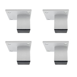 Yuqim 4 Pcs 2 Inch Metal Furniture Legs Square Cabinet Modern Shelf Replacement Set for Table Couch Bed (Matte Silver)