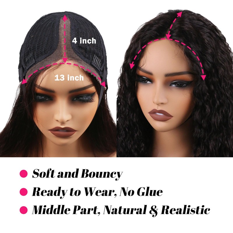 ManeMajesty 30 Inch Deep Wave Lace Front Wigs Human Hair