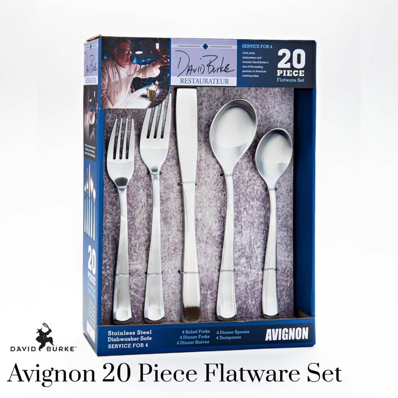 David Burke 20-Piece Avignon Flatware Set - Premium Stainless Steel