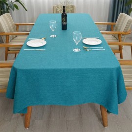 Factory Selling Solid Color Fabric Linen Plain Nordic Modern Rectangular Table Clothes for Weddings Decorations Tableclothscolor: Lake Blue, size: 140*240cm