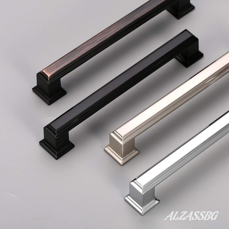 Alzassbg 10 Pack Brushed Satin Nickel Cabinet Pulls, 5 Inch(128mm)