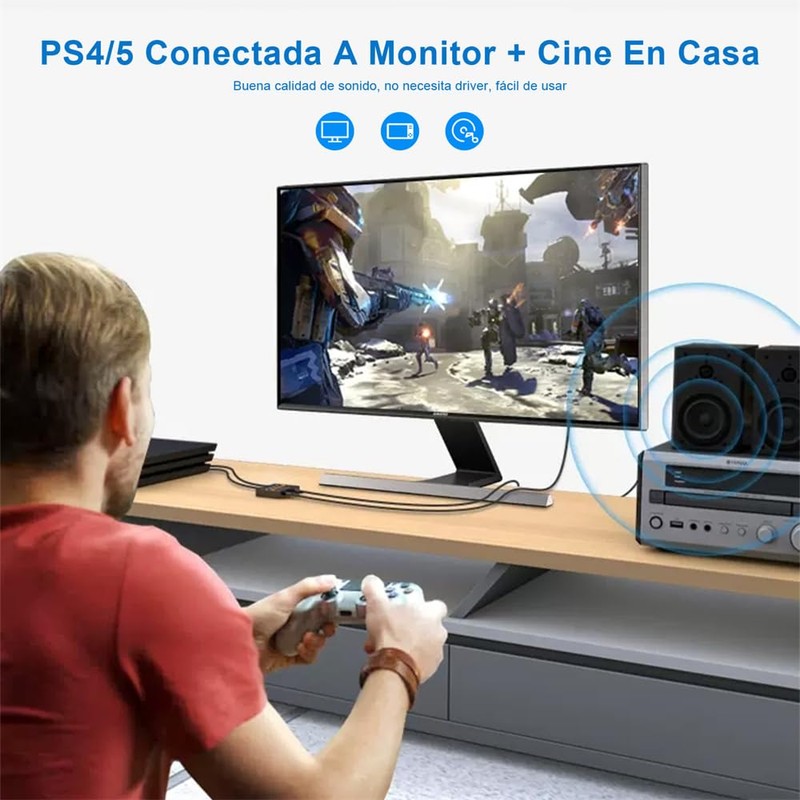 Genérico Separador de audio HDMI 4K x 2K, Divisor HDMI