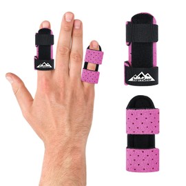 supregear Finger Splints, Pack of 2 Adjustable Finger Support, Comfortable Finger Stabiliser for Broken, Sprains, Arthritis, Tendonitis and Swollen Fingers, Pink