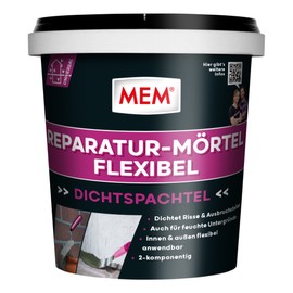 MEM MEM Reparatur-M?rtel Flexibel, Zweikomponentiger Spezialm?rtel, Fr Risse und Ausbruchstellen, Innen und au?en anwendbar, 1 kg, Grau