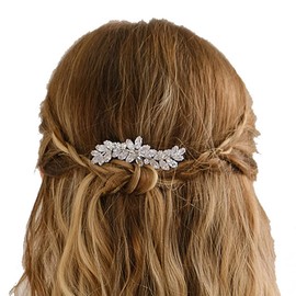 NOVIIML e Bride Wedding Prom Sparkling Simple Zircon Side Hair Comb Crystal Rhinestones Flower Hair Comb Clips Bridal Hair Accessories Hair Piece for Women and Girls