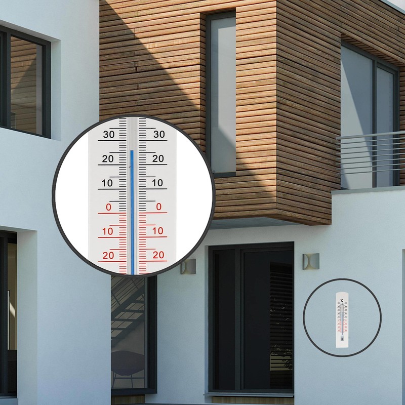 Lantelme Outdoor Thermometer, Indoor Thermometer, 20 cm, Plastic White Black