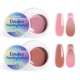 U-Shinein 2 Pcs Ombre Gel Nail Polish Set,Spring Summer Painting Nail Gel for Ombre Nails Aura Nails, French Manicure Diy Nail Art（03）