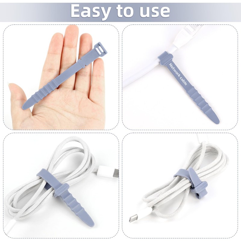 30Pcs Silicone Zip Ties Rubber Cable Ties 4.5 inch Reusable