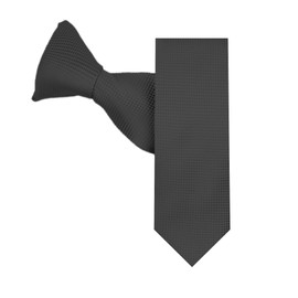 Jacob Alexander Boys' Woven Subtle Mini Squares 14-inch Clip-On Neck Tie - Charcoal Gray