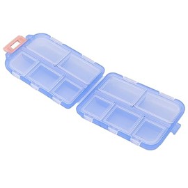 Pastillero Semanal Pequeño, Organizador de Pastillas de Viaje con 10 Compartimentos, Caja Hermética Resistente al Agua para Medicamentos Vitamínicos (Azul)