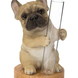 Oubia H22169-A3 French Bulldog Vase 2.0 x 2.0 x 3.3 inches (5 x 5 x 8.5 cm) Doll Figurine Figurine Animal Garden Decoration Dog Dog