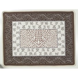 Amelie Michel Luxury French Jacquard Placemat in Aubrac, Blue | Stain Resistant, Easy-Care, Machine Washable | Made in France | Single Placemat