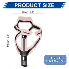 HARFINGTON Bicycle Water Bottle Holder Lightweight Bike Bottle Cages Cycling Cup Holder for MTB Road Gravel, Light Pink