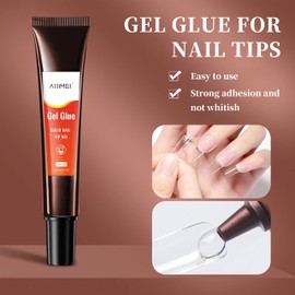 AIJIMEI Nail Glue for Acrylic Nail Tip 20g Nail Tips Glue Gel, Solid Nail Tips Gel Press On Nails for Nail Extension Nail Bonding, Nail Tips Glue for Home and Salon (20g)