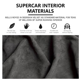 ARKOSKNIGHT 2 Pcs Safety Belt Scratch-Proof Cover Compatible with Maseratti Car Seat Belts Covers Padding Suede Leather Belt Shoulder Sleeve(Maser Black)