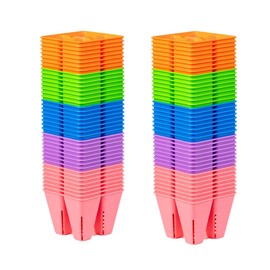 Bootstrap Farmer Reusable 4-Cell Multi-Color Large Seed Starting Tray Inserts for Germination, Propagation, and Plant Starts 80-Pack