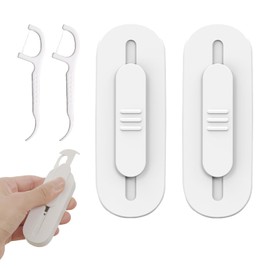 Hoffnugshween Dental Floss Picks with 2 Portable Cases,Automatic Floss Pick Dispenser Storage 10 Picks Adult Floss,Reusable Refillable Travel Floss Box (White)