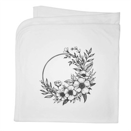 Azeeda 'Flower Wreath' Cotton Baby Blanket/Shawl (BY00041475)