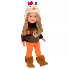 18 Inch Doll Clothes- Fall Turkey Outfit With Boots Fits 18 Inch Dolls