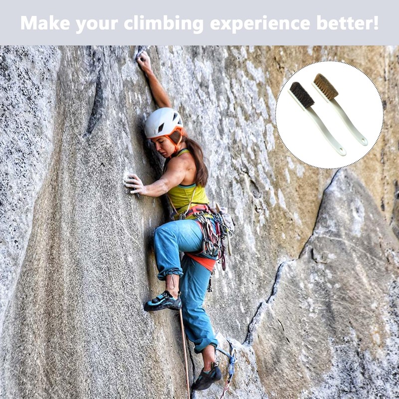 2PCS Climbing Brush Beige bouldering brush boar's hair and plastic