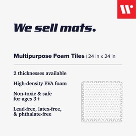 We Sell Mats 3/8 Inch Thick Multipurpose Exercise Floor Mat with EVA Foam, Interlocking Tiles, Anti-Fatigue for Home or Gym, 24 in x 24 in, sand, 100 square feet (25 tiles) (M24-10M)