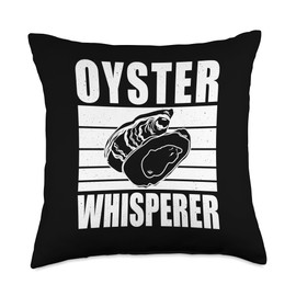 Oyster Shell Designs Idea Whisperer Mussel Seafood Shellfish Oyster Throw Pillow, 18x18, Multicolor