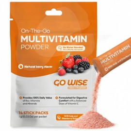 Go Wise Multivitamin Powder for Women and Men - No Water, No Pills | Vitamin B Complex, Vitamin D3, Zinc & Elderberry | Bariatric Multivitamin | Vegan