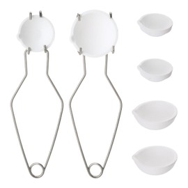 Crucibles Set for Melting Metal Kit,High-Heat Casting Kit with 6 Pcs Ceramic Quartz Crucibles and 2 Pcs Crucible Tongs Handle,Graphite Clay Crucible for Silversmithing Starter, Jewelry Making