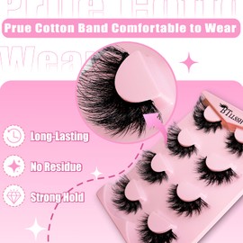 8Pairs Wispy Mink Lashes Fluffy Eye Lashes Natural Look 5D Volume Fake Eyelashes Pack 3D621 by BTLLSSH