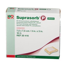 SUPRASORB P PU-Schaumv.7,5x7,5cm selbstkl.20416, 10 St