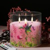 Girimax Large 3 Wick Pink Hummingbird Flameless Candles with Remote,