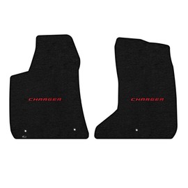 Lloyd Mats Heavy Duty Carpeted Floor Mats for Dodge Charger AWD 2011-ON (Charcoal, 2PC - Red Charger)
