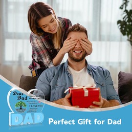 VivaJoy Dad Gifts from Daughter Son - Birthday Presents for Dad Acrylic Heart Plaque, Creative Cool Dad Birthday Gifts, Perfect Dad Presents for Birthday